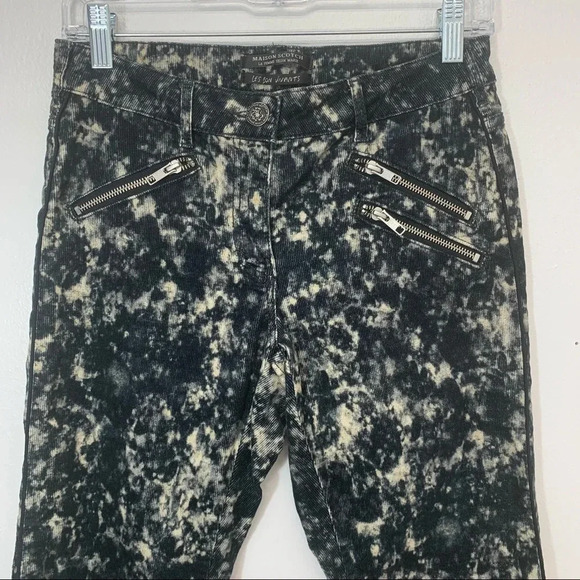 Maison Scotch Corduroy Pants Woman 29 Black Tie Dye Casual Moto Grunge Work - Picture 2 of 11